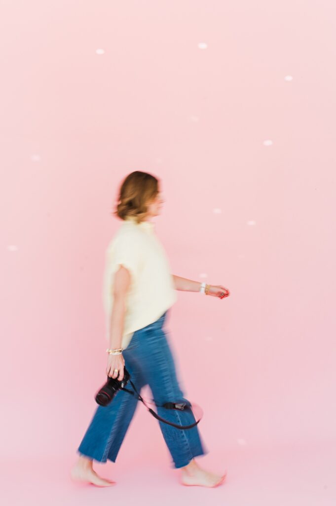 Brand photo of woman with a pink background