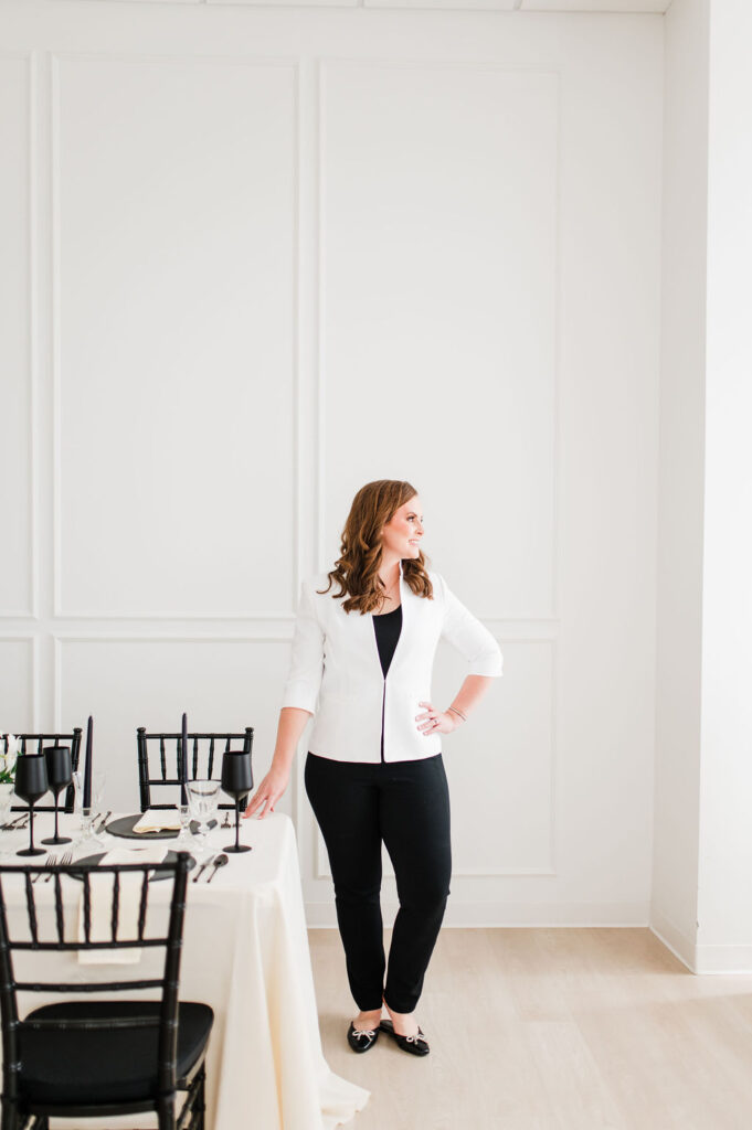 brand photo of a wedding planner setting table