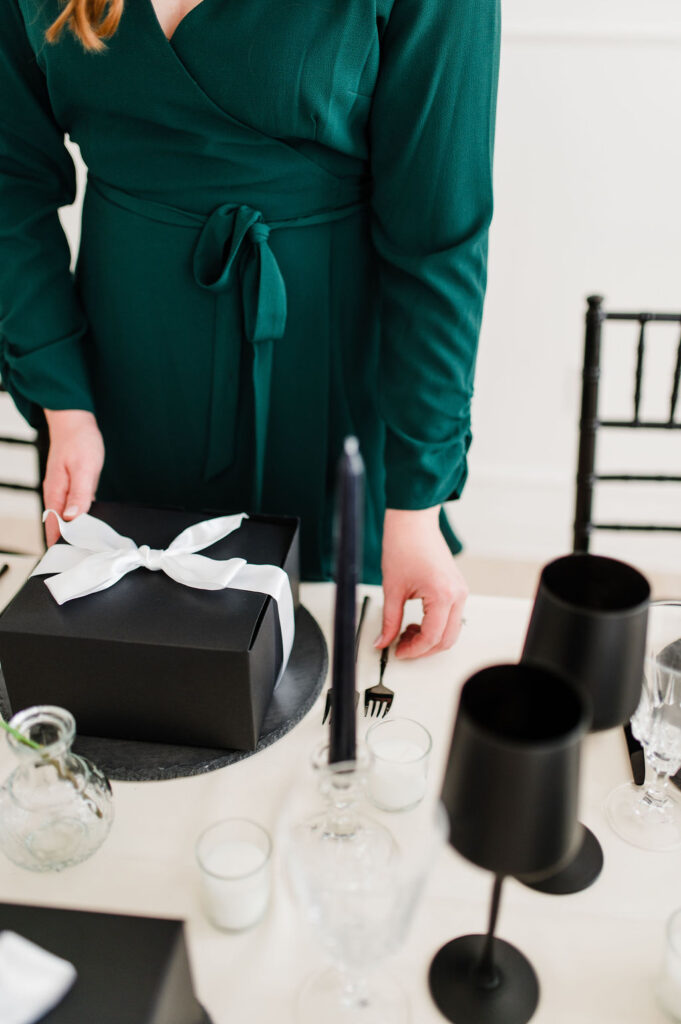 brand photo of a wedding planner setting table